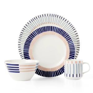 image shows Kate Spade 4-Piece Place Setting (Brook Lane) against a blank, white background