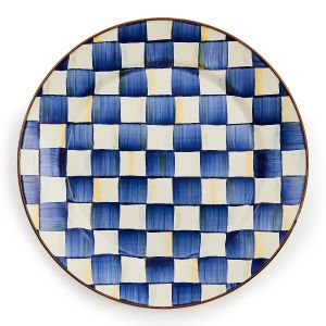 image shows MacKenzie-Childs Royal Check 12" Charger/Plate against a blank, white background