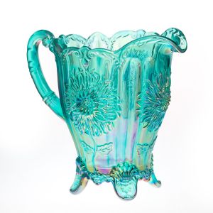 Mosser Glass Dahlia 48oz Pitcher | Teal Carnival