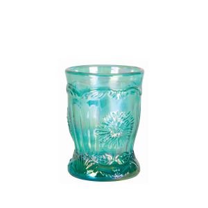 Mosser Glass Dahlia 8oz Tumbler | Teal Carnival