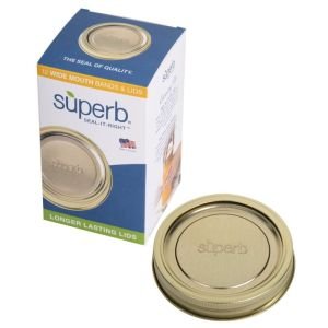SUPERB Wide Mouth Canning Lids With Bands | Box of 12