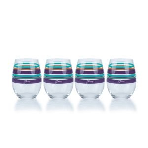 Fiesta® 15oz Stemless Glassware (Set of 4) | Desert Stripes