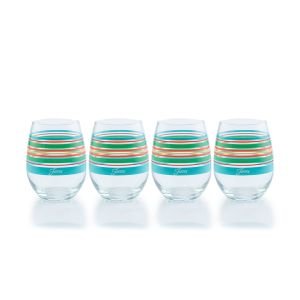 Fiesta® 15oz Stemless Glassware (Set of 4) | Rainbow Radiance
