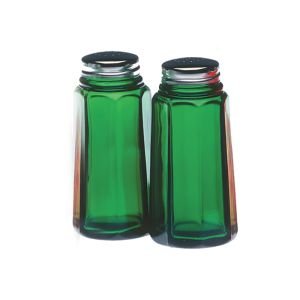 Mosser Glass Panel Salt and Pepper Shaker Set  - Hunter Green 