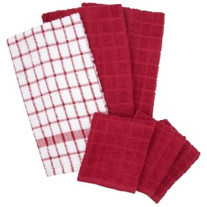 image shows Ritz 6-Piece Premium Kitchen Towel & Dish Cloth Set | Graphite against a blank, white background