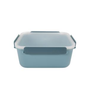 image shows Click Clack 2 Quart Daily Food Storage Container | Blue against a blank, white background