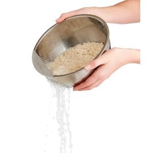 Helen’s Asian Kitchen Stainless Steel Rice Washing Bowl - 3 Qt (97123) lifestyle