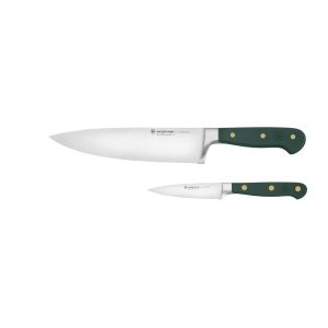 image shows WÜSTHOF Classic Color 2-Piece Starter Knife Set | Fresh Rosemary against a blank, white background