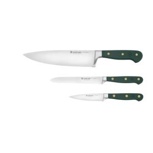 image shows WÜSTHOF Classic Color 3-Piece Chef's Knife Set | Fresh Rosemary against a blank, white background