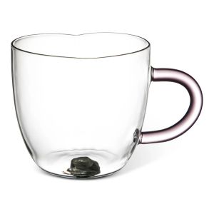 Core Home 4oz Heart Shaped Glass Mug against a white background