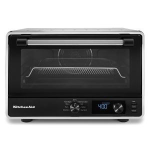 image shows KitchenAid Digital Countertop Oven with Air Fry and Pizza against a blank, white background  