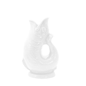 image shows Wade Ceramics Large Gluggle Jug | White against a blank, white background  