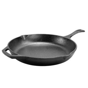 image shows Lodge Cast Iron 13.25" Chef Style Skillet  against a blank, white background
