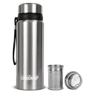 The London Sip 25oz Tea Infuser Bottle | Silver