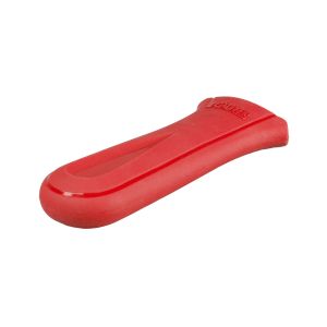 image shows Lodge Cast Iron Deluxe Red Silicone Hot Handle Holder  against a blank, white background