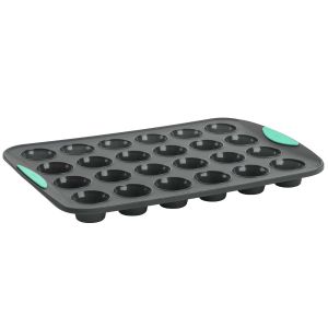 image shows Trudeau Silicone 24-Count Muffin Pan | Grey against a blank, white background