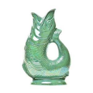 image shows Wade Ceramics Extra Large Gluggle Jug | Sea Green Lustre  against a blank, white background