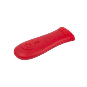  image shows Lodge Cast Iron Red Silicone Hot Handle Holder  against a blank, white background