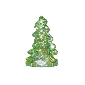  image shows Mosser Glass Holiday Collection 2.75" Tree Figurine | Green Carnival against a blank, white background