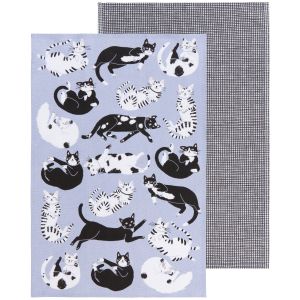 image shows Danica Jubilee Printed Dishtowel (Set of 2) | Meow & Furever against a blank, white background