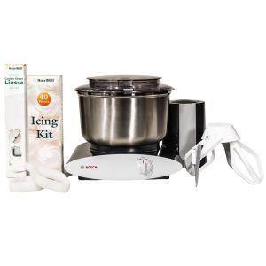 Bosch Universal Plus 6.5 Qt. Mixer with Stainless Steel Bowl + Baker's Bundle (Black)