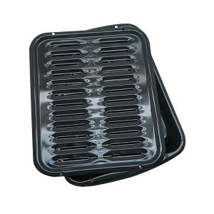 RangleKleen Porcelain Broiler Pan with Grill 13 x 16