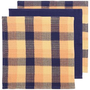 image shows Now Designs by Danica Check Dishcloths (Set of 3) | Dusk against a blank, white background  