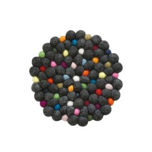 "Nero" Virgin Wool Trivet against a blank white background