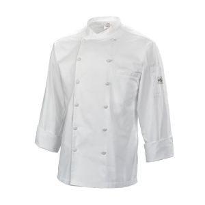 Mercer Renaissance Cutlery: 5XL Men's Chef Jacket/Chef Coat (White Color) w/ Scooped Neck for Food Industry Professionals (Commis, Sous Chef, or Chef de Cuisine): M62010WH5X