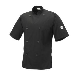 Mercer Genesis Cutlery: 5XL Black Unisex Chef Jacket/Chef Coat w/ Short Sleeves for Food Industry Professionals (Commis, Sous Chef, or Chef de Cuisine): M61012BK5X