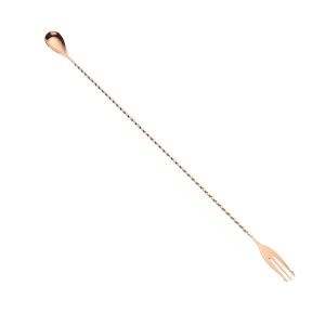 Mercer Barfly 19.6" Bar Spoon with Fork | Copper Plated