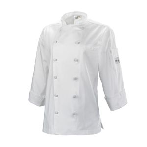 Mercer Renaissance Cutlery: 2XL Women's Chef Coat/Chef Jacket (White Color) w/ Traditional Neck for Food Industry Professionals (Commis, Sous Chef, or Chef de Cuisine): M62060WH2X