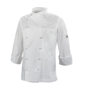 Mercer Renaissance Cutlery: 3XL Women's Chef Coat/Chef Jacket (White Color) w/ Scooped Neck for Food Industry Professionals (Commis, Sous Chef, or Chef de Cuisine): M62040WH3X