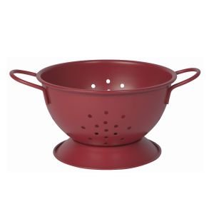Now Designs Small Stainless Steel Colander | Matte Carmine