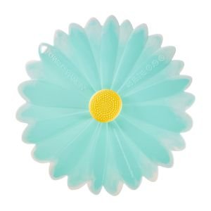 Charles Viancin Silicone Lid | 11" Daisy (Aqua with White)