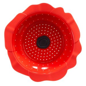 image shows Charles Viancin Poppy Colander | 11"  against a blank, white background  