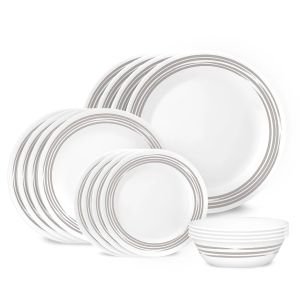 Corelle 16 Piece Dinnerware Set (Brushed Silver)