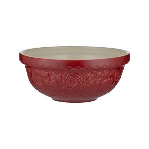 Mason Cash Pumpkin Patch S18 Mixing Bowl (Cranberry) against a white background shot from the side