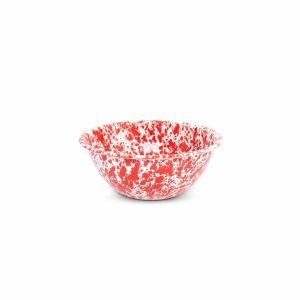 Crow Canyon Enameled Serving Bowl - Red Marble - D18RM