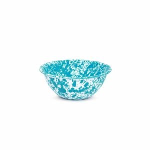 Crow Canyon Turquoise Enameled Serving Bowl - D18TQM