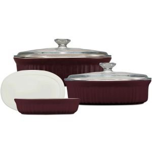 CorningWare French Colors 6-Piece Bakeware Set (French Colors) - Cabernet