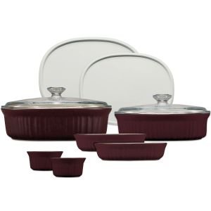 CorningWare French Colors 10 Piece Bakeware Set (French Colors) - Cabernet