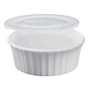 CorningWare 16oz Dish with Plastic Cover | French White