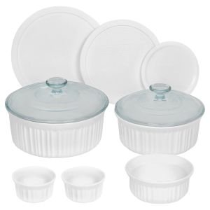 CoringWare 10-Piece Ceramic Bakeware Set | French White
