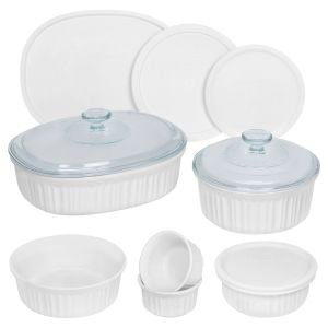 CorningWare 12-Piece Ceramic Bakeware Set | French White