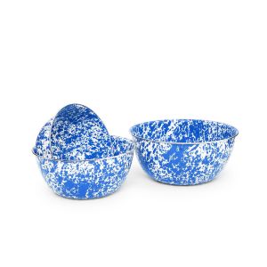 Crow Canyon 3-Piece Mixing Bowl Set | Blue Marble