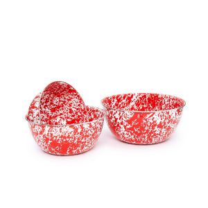 Crow Canyon 3-Piece Mixing Bowl Set | Red Marble