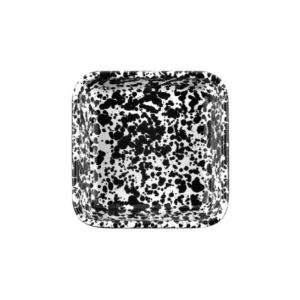 Crow Canyon Small Square Tray | Black Marble Against a Plain White Background
