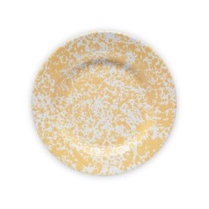 image shows Crow Canyon 10.25" Dinner Plate | Yellow Splatter against a blank, white background