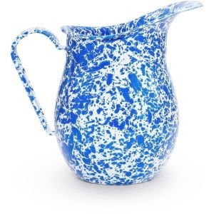 Crow Canyon Enameled Pitcher Blue Marble